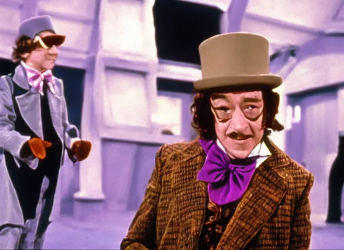 Image similar to film still of Ian McKellan as Willy Wonka in Willy Wonka and the Chocolate Factory 1971