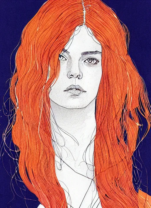 Image similar to a portrait of amber by kaethe butcher and moebius