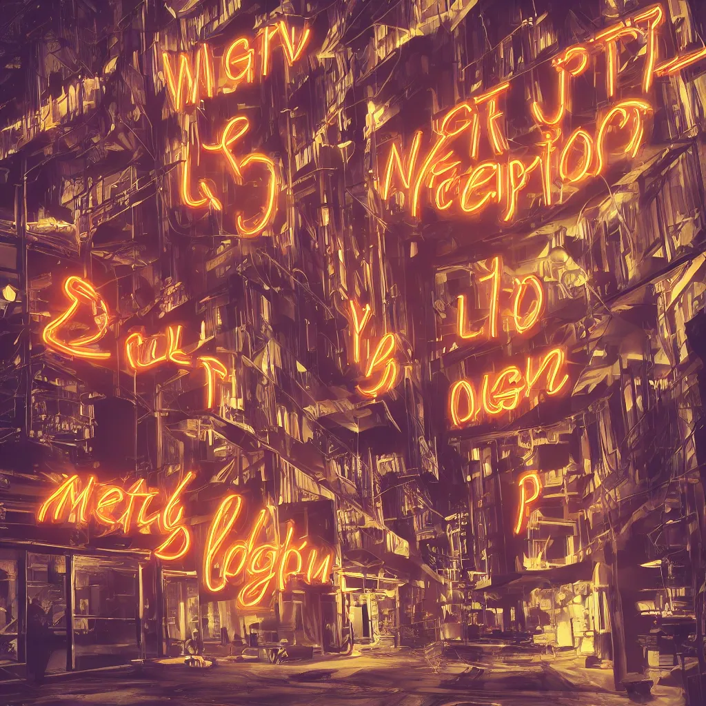 Prompt: neon signs in the night, photorealistic, hd, trending on artstation