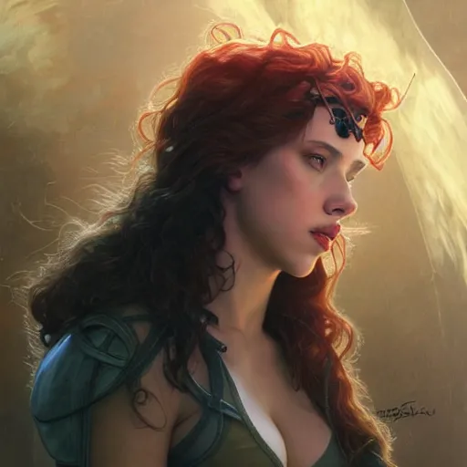 Prompt: young Scarlett Johansson cyborg from another dimension, cinematic lighting, intricate, elegant, highly detailed, digital painting, artstation, sharp focus, illustration, art by artgerm and greg rutkowski and alphonse mucha and Wayne Barlowe and william-adolphe bouguereau