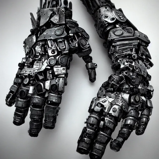 Image similar to giant cyborg hands