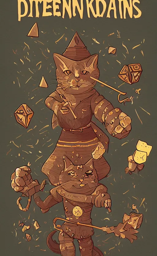 Prompt: powerful wizard cat, dungeons and dragons by simon kennedy, studio muti