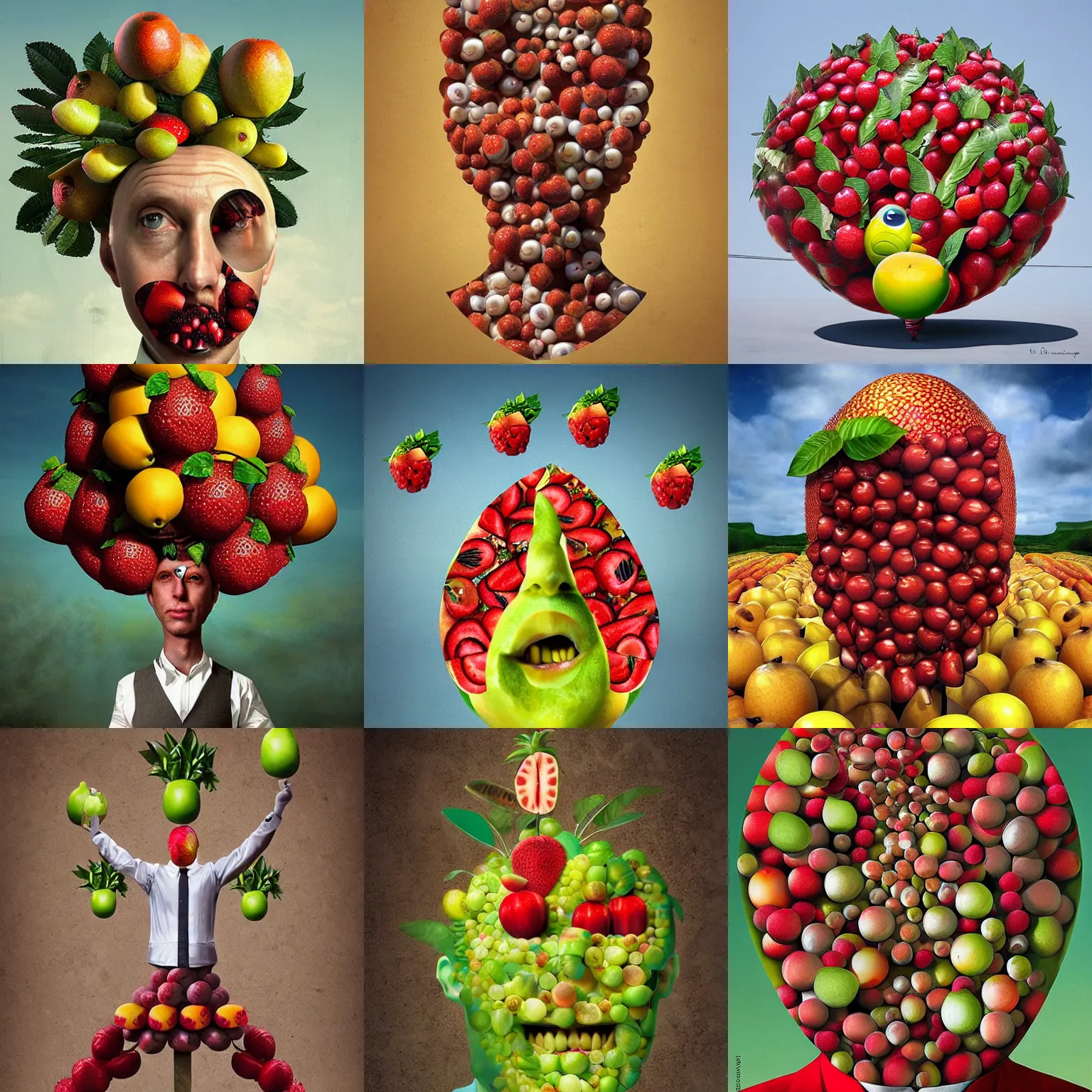 Prompt: fruit man by Igor Morski