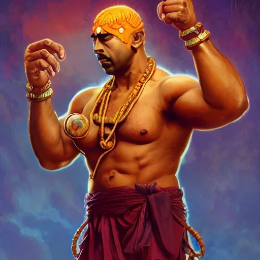 Image similar to kal penn as dhalsim from street fighter, 4 k, ultra realistic, detailed focused art by artgerm and greg rutkowski and alphonse mucha