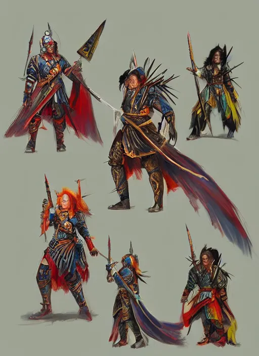 Image similar to chinese warrior hair curtains, looking down, dndbeyond, bright, colourful, realistic, dnd character portrait, full body, pathfinder, pinterest, art by ralph horsley, dnd, rpg, lotr game design fanart by concept art, behance hd, artstation, deviantart, hdr render in unreal engine 5