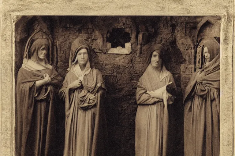 Image similar to the three marys at the sepulchre, julia margaret cameron