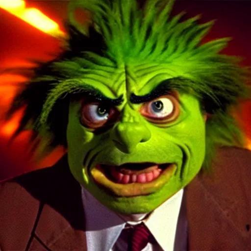 Prompt: mr. bean as blanka from the streetfighter movie. movie still. cinematic lighting.