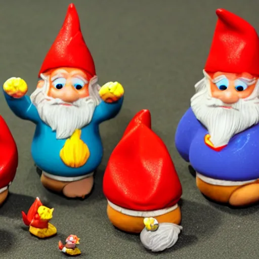 Image similar to Collection of gnomes from Kinder Surprise