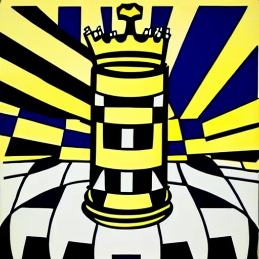 Prompt: chess piece, by roy lichtenstein, pop art,