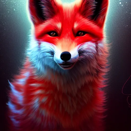 Prompt: digital red and white fox, retrowave palette, digital world, highly detailed, electric breeze, anatomically correct vulpine, synth feel, fluffy face, ear floof, flowing fur, super realism, accurate animal imagery, 4 k digital art