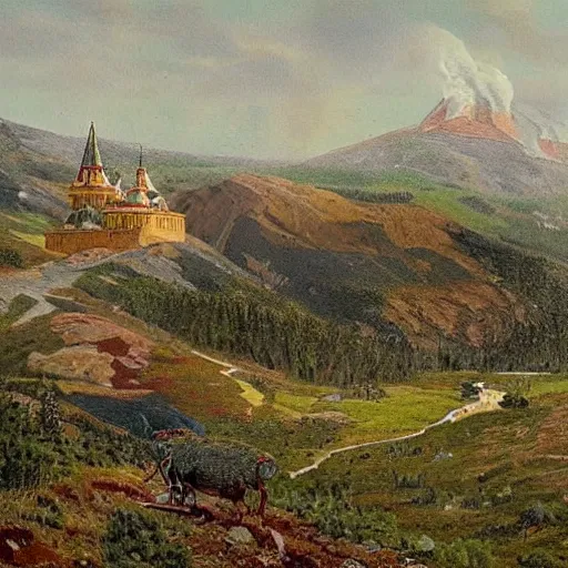 Image similar to typical landscape of the Russian empire, realistic photo