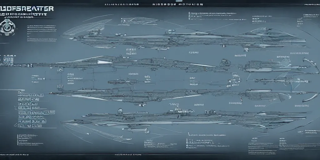 Image similar to detailed infographic blueprint of a messenger spaceship in the style of eve online