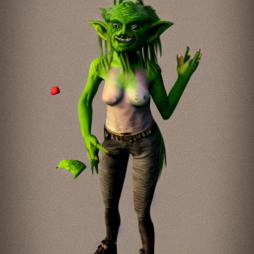 Prompt: eco gotch punk female goblin, 8k