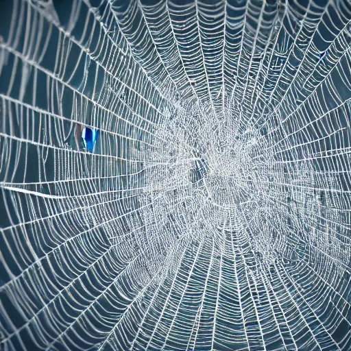 Image similar to hypnotic spider web with very many spiders on it. high details. volumetric lighting. high DOF. unreal engine. artstation trending. photorealistic