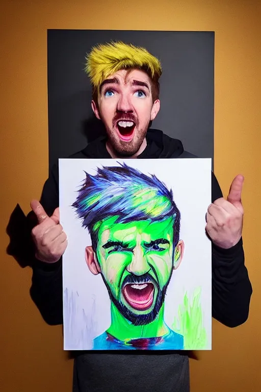 Prompt: Sean McLoughlin, jacksepticeye, irish youtuber, solo portrait, yelling really loud 🎨🖌️