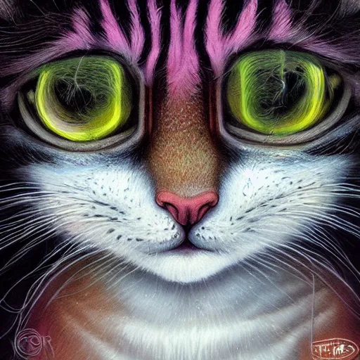 Image similar to Forestpunk cat portrait Pixar style, by Tristan Eaton Stanley Artgerm and Tom Bagshaw