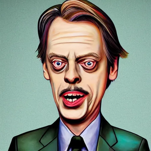 Prompt: Steve Buscemi in the style of SpongeBob