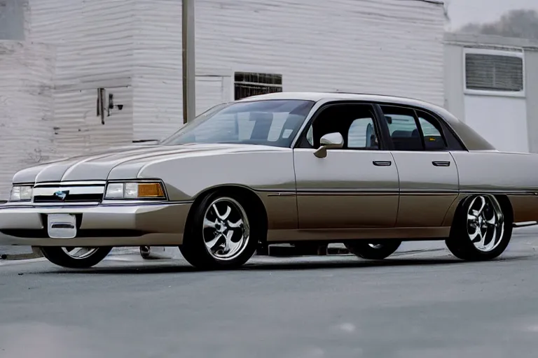 Image similar to 1998 Chevy Bel Air, movie still, speed, cinematic Eastman 5384 film