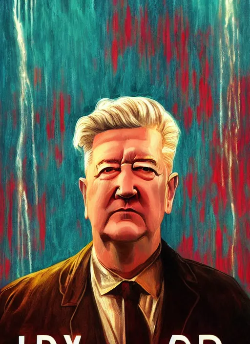 Prompt: a painting of david lynch in the water, poster art by chris moore, cg society contest winner, digital art, movie poster, cosmic horror, lovecraftian