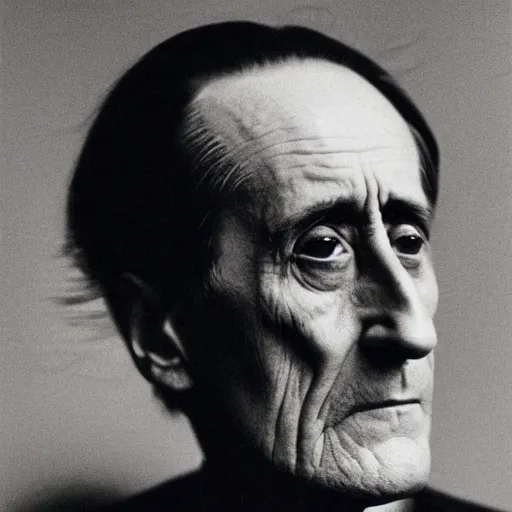 Prompt: a close - up pensive portrait of marcel duchamp in the style of hito steyerl and shinya tsukamoto and irving penn