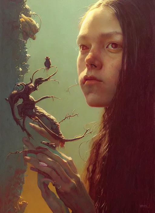 Prompt: a hyper realistic painting of olivia rodrigo, gorgeous lighting, painting by chiara bautista and beksinski and norman rockwell and greg rutkowski weta studio, and lucasfilm