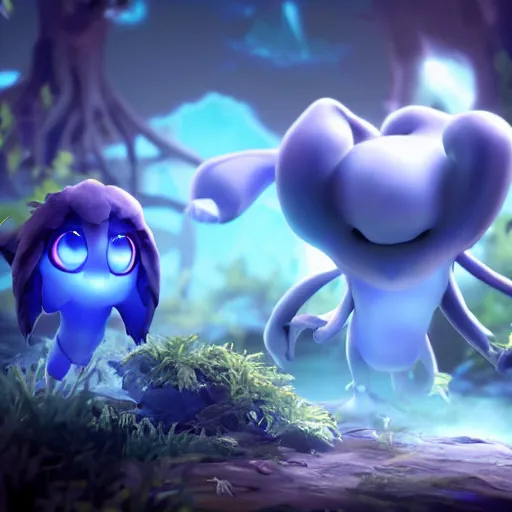 Image similar to 3 d ori and the will of the wisps game screenshot, vivid, unreal engine, 3 d rendered