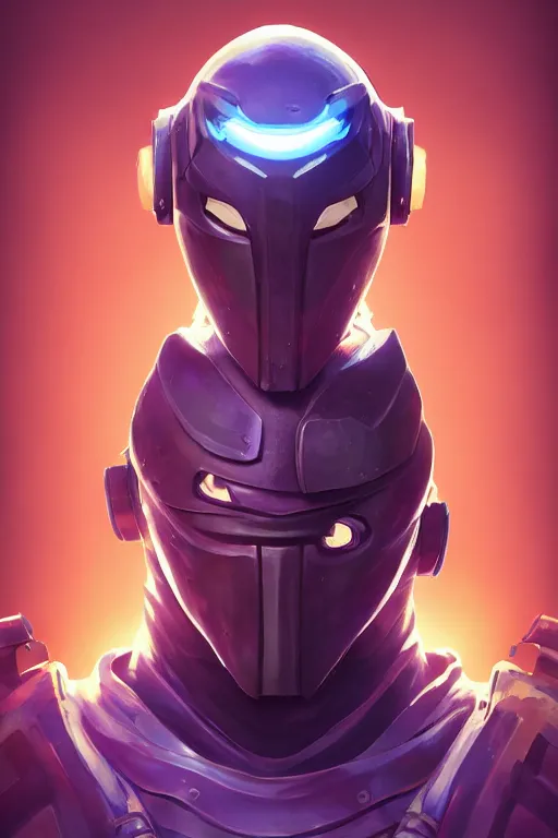 Image similar to epic mask helmet robot ninja portrait stylized as fornite style game design fanart by concept artist gervasio canda, behance hd by jesper ejsing, by rhads, makoto shinkai and lois van baarle, ilya kuvshinov, rossdraws global illumination radiating a glowing aura global illumination ray tracing hdr render in unreal engine 5