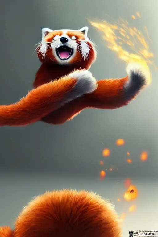 Image similar to red panda playing xbox one, animation pixar style, by pendleton ward, magali villeneuve, artgerm, rob rey and kentaro miura style, golden ratio, trending on art station