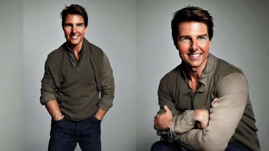 Prompt: A studio portrait of Tom Cruise