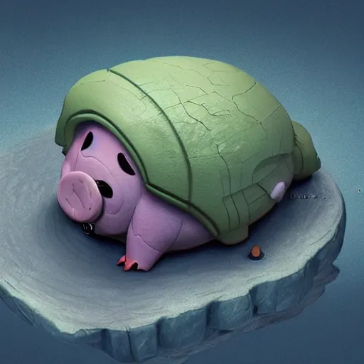 Image similar to Isometric 3D Fantasy Cute and adorable alien piggy spacecraft, Smooth 3D Illustration, soft render, Servando Lupini, Daniil Kudriavtsev, handpaint texture, Blender, 3DCoat