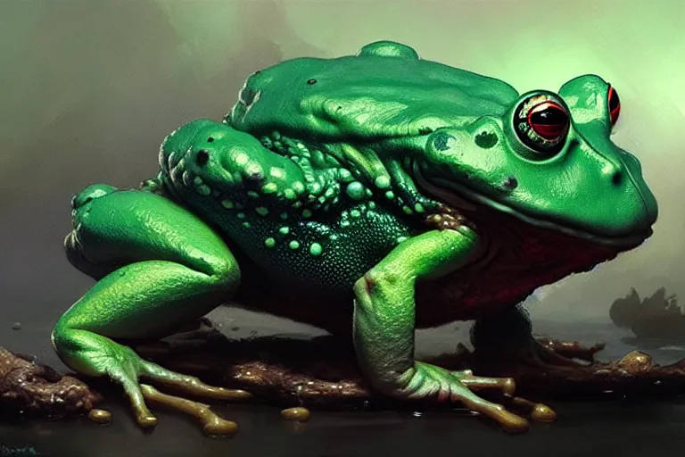 Prompt: poison toad, photorealistic, trending on artstation, by bayard wu, anna podedworna, gaston bussiere, greg rutkowski