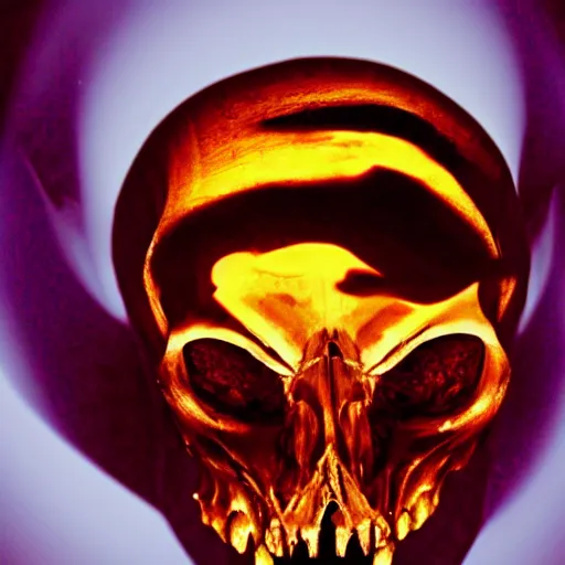 Prompt: a detailed alien skull inside amber, photo realistic, hd,