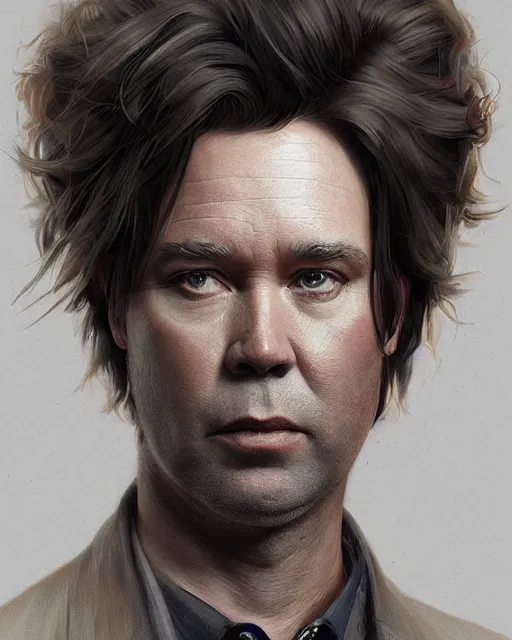 Image similar to character portrait of rufus wainwright, intricate, wild, highly detailed, digital painting, artstation, upper body, concept art, smooth, sharp focus, illustration, art by artgerm and greg rutkowski and alphonse mucha