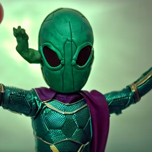 Image similar to mysterio, claymation, 8 k,