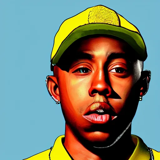 Prompt: tyler the creator in gta v style art