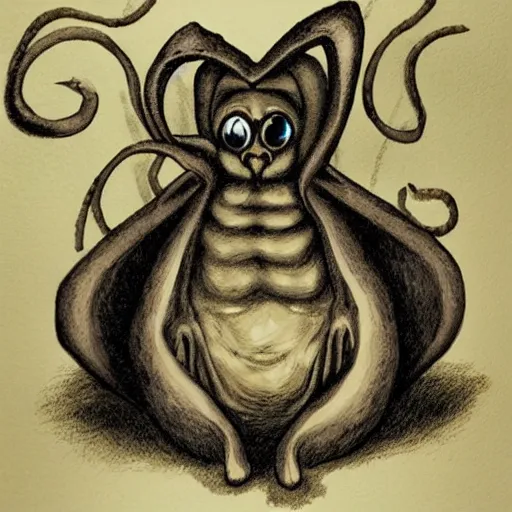 Prompt: eldritch horror hp lovecraft creepy scary eerie horror bunny in darkness