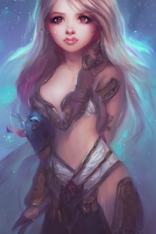 Image similar to a portrait of a cute fantasy girl by Ross Tran