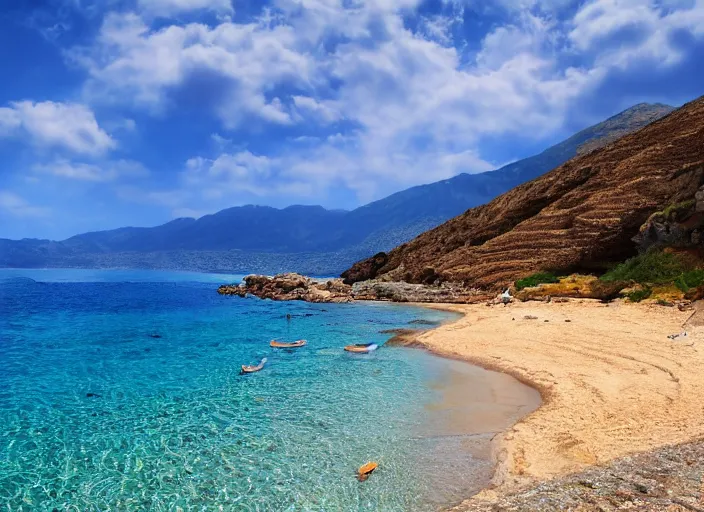 Image similar to A beautiful photograph of crete beach, 8k, hyper-detailed