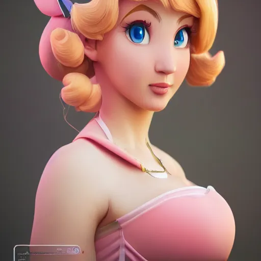 Image similar to a beautiful photo of princess peach as a real life person, posing, ultra details, trending on artstation