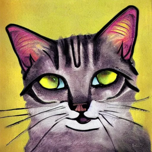 Image similar to hero cat art by bernard krigstein's