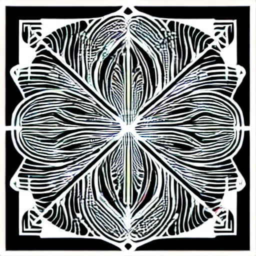 Image similar to black and white svg vector art panel for cnc plasma, laser, stencil, unique art deco forest circuit board design