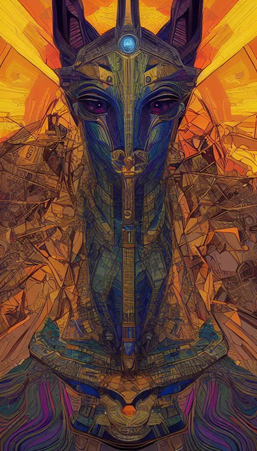 Image similar to Anubis, futurism, da vinci, Dan Mumford, Josan Gonzalez