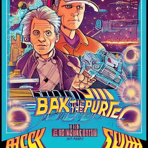 Image similar to poster for back to the future, by josan gonzales