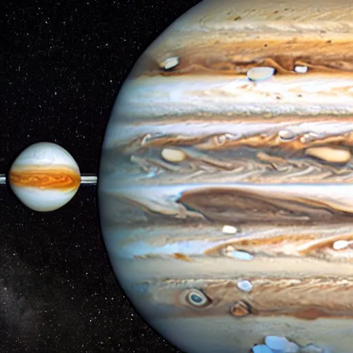 Image similar to Jupiter and saturn are blending together