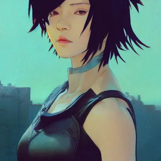 Prompt: concept art character, very high angle view, book cover, very attractive woman with full lips, walking in cyberpunk valley highly realistic, fine details, Anime, realistic shaded lighting by Ilya Kuvshinov katsuhiro otomo ghost-in-the-shell, magali villeneuve, artgerm, rutkowski, WLOP Jeremy Lipkin and Giuseppe Dangelico Pino, borderlands 3 style, Michael Garmash and Rob Rey book cover, extremely fine inking lines