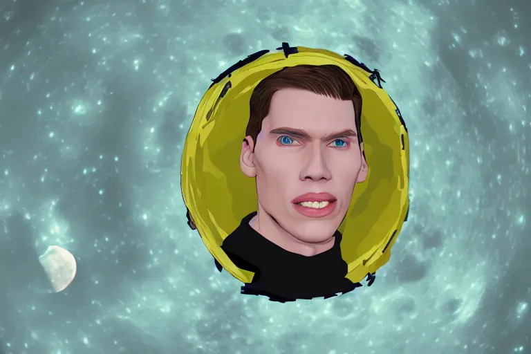 Prompt: jerma 9 8 5 is a moon, jerma 9 8 5 moon, jerma moon, jerma, epic wallpaper trending on artstation