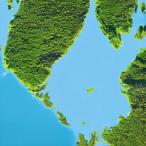 Prompt: isometric view of mainland southeast asia, high - detail, high accuracy, satellite image, fantasy,