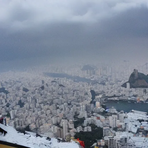 Image similar to a photo of snowy rio de janeiro city