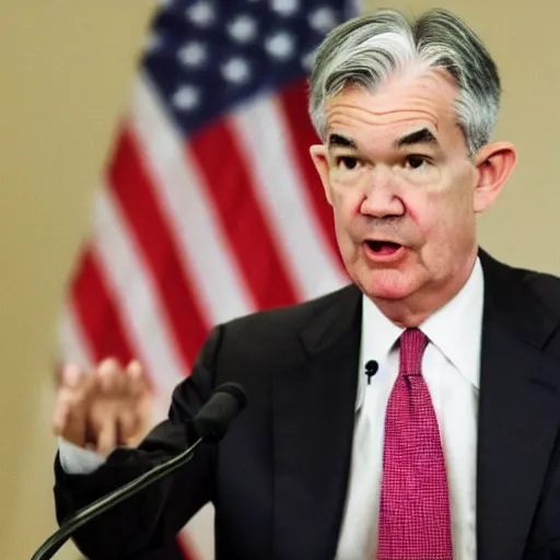 Prompt: Jerome Powell on a hundred dollar bill