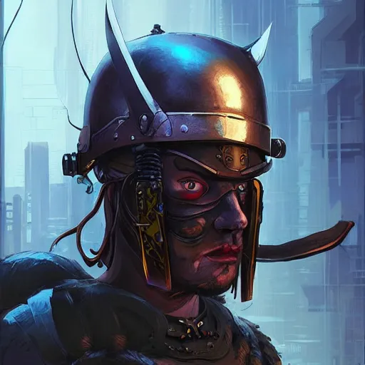 Image similar to cyberpunk viking helmet mask warrior goddess robot ninja fantasy, art gta 5 cover, official fanart behance hd artstation by jesper ejsing, by rhads, makoto shinkai and lois van baarle, ilya kuvshinov, ossdraws